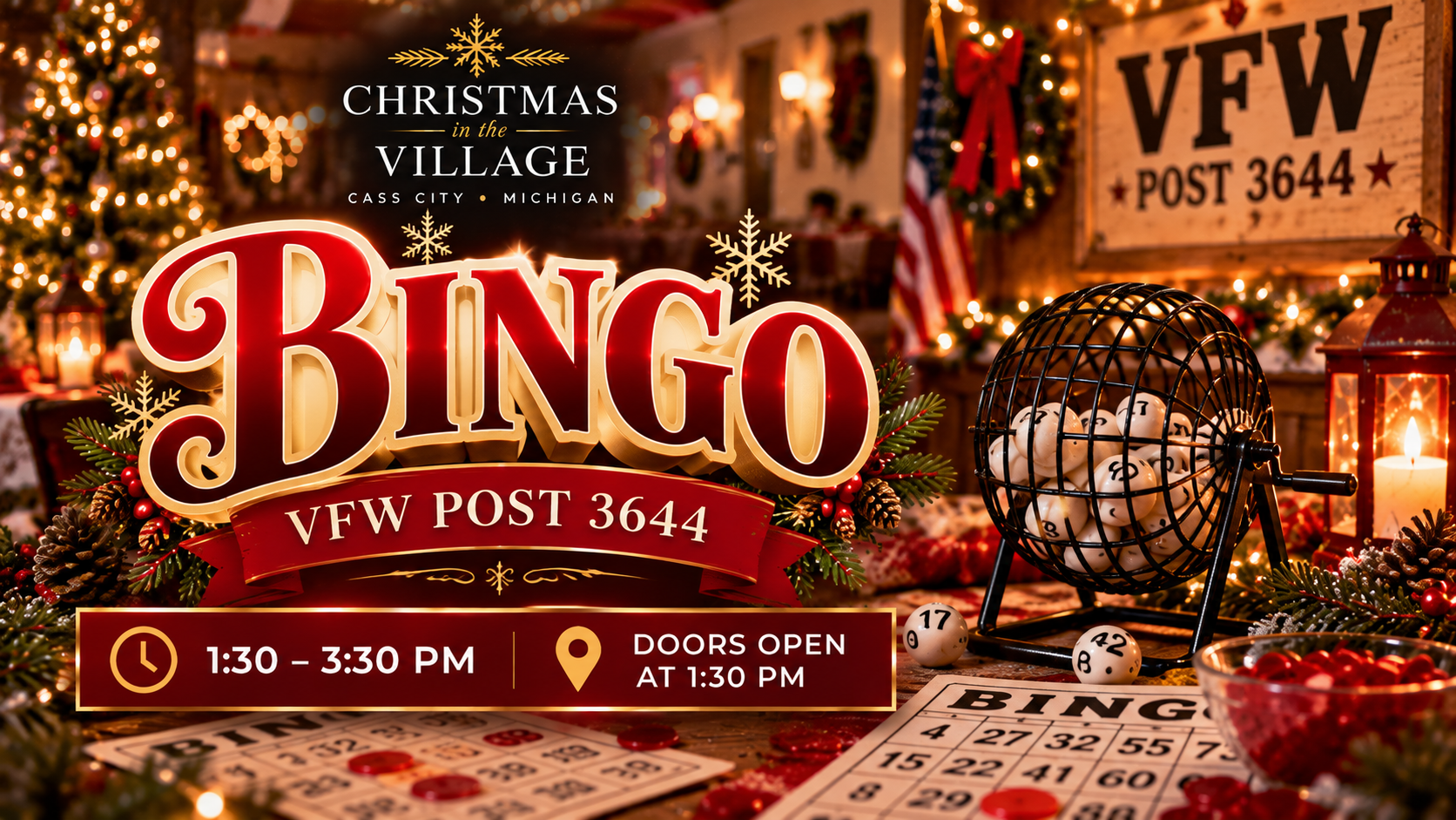 Christmas Bingo event in Cass City Michigan during Christmas in the Village